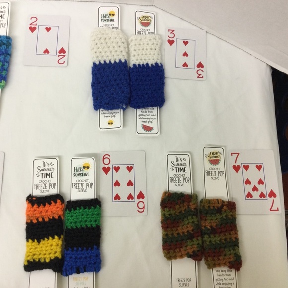 Freezer Pop/ Icee Pop Sleeves Set Of 2 Handmade Crochet New - Picture 5 of 7